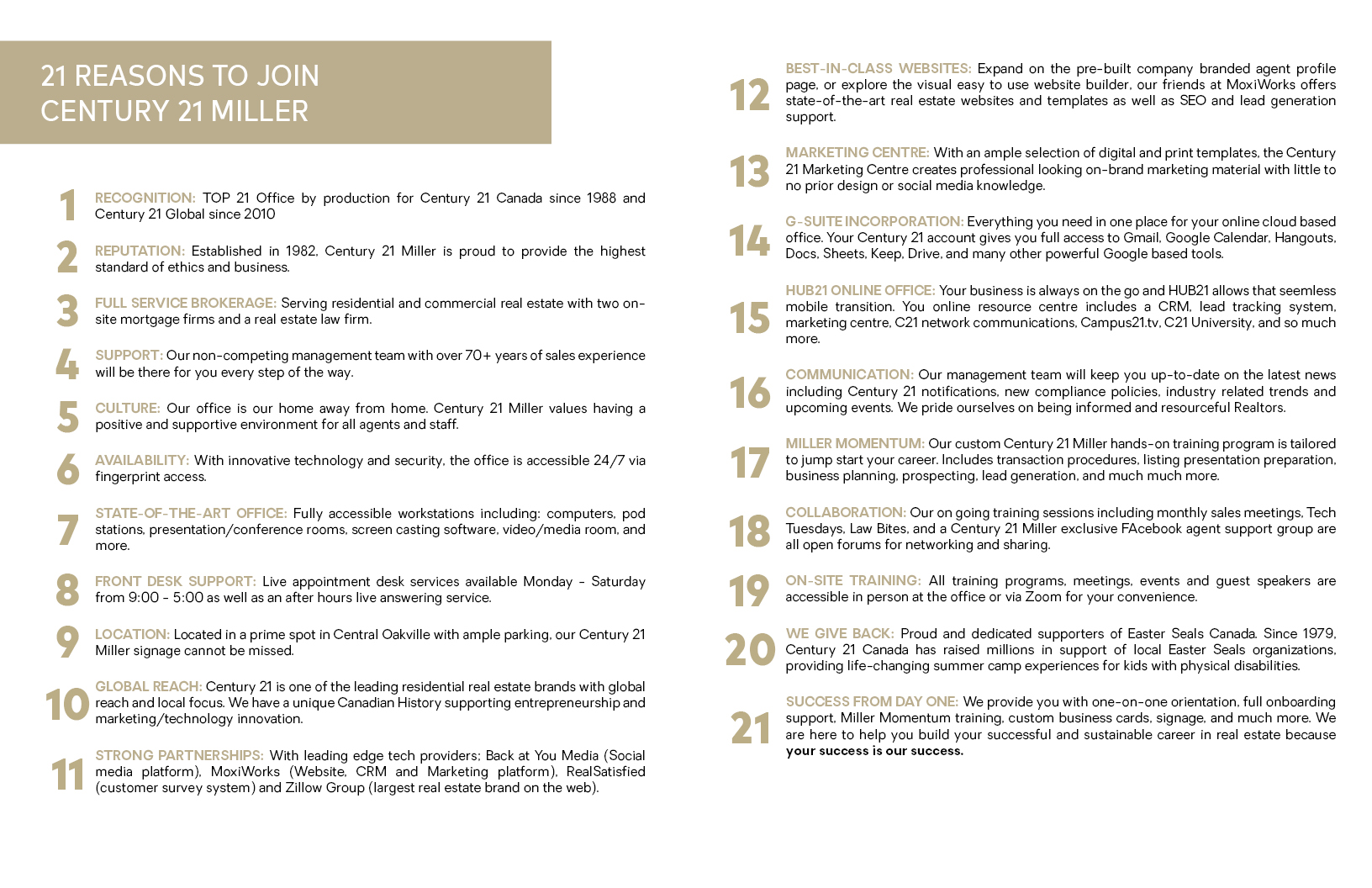 21 Reasons to Join C21Miller